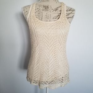 Lucky Brand crochet cream top